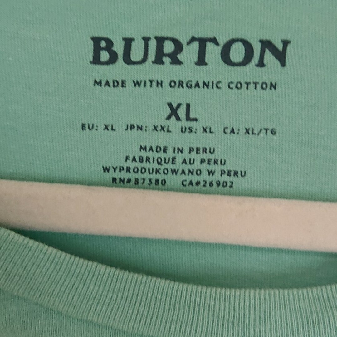 BURTON(バートン)のバートン XL 緑 オーガニック コットン Tシャツ メンズのトップス(Tシャツ/カットソー(半袖/袖なし))の商品写真