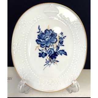 マイセン(MEISSEN)のマイセン　陶板画　プラーク　ブルーフラワーブーケ(食器)