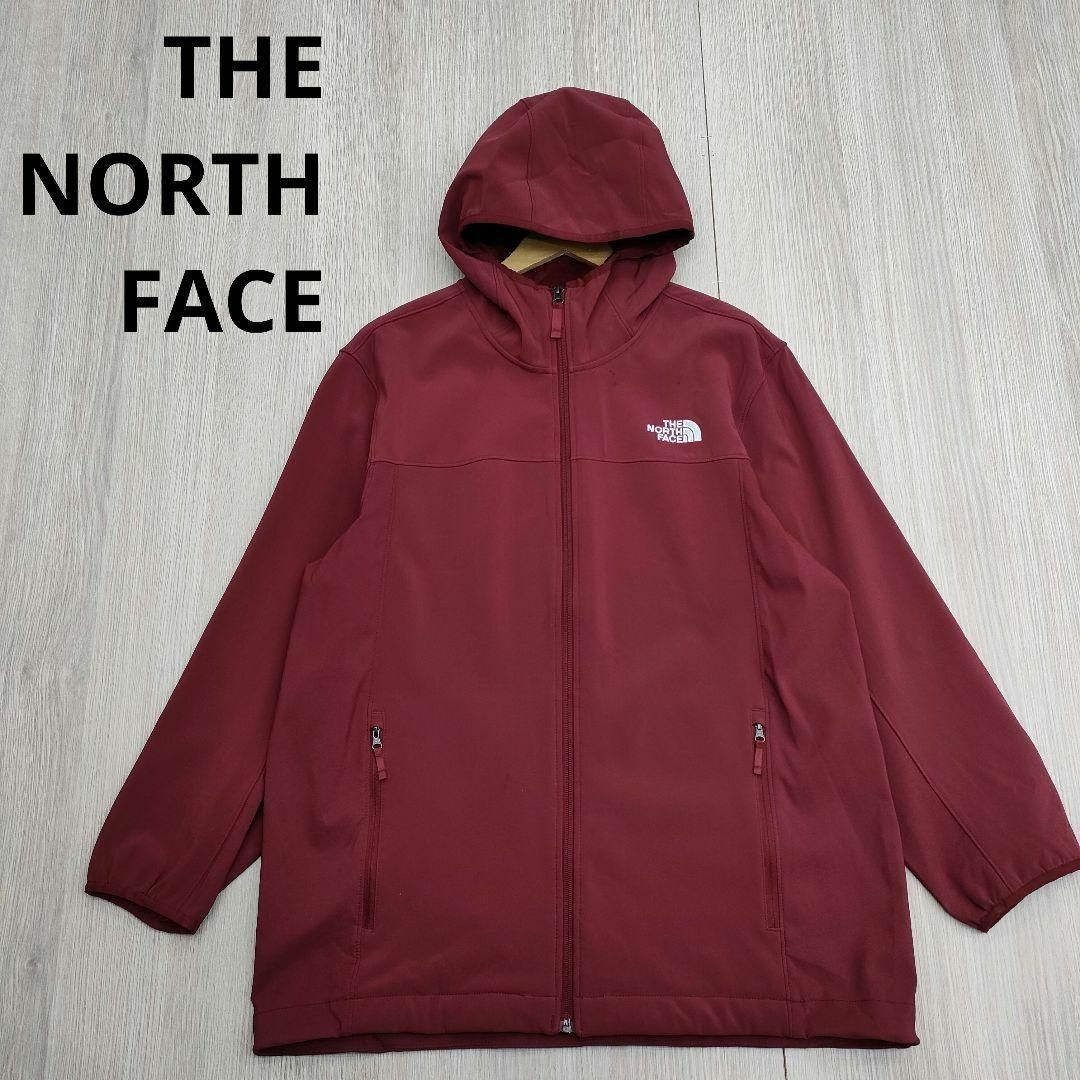 THE NORTH FACE ザノースフェイス ジップアップパーカー 赤 裏起毛