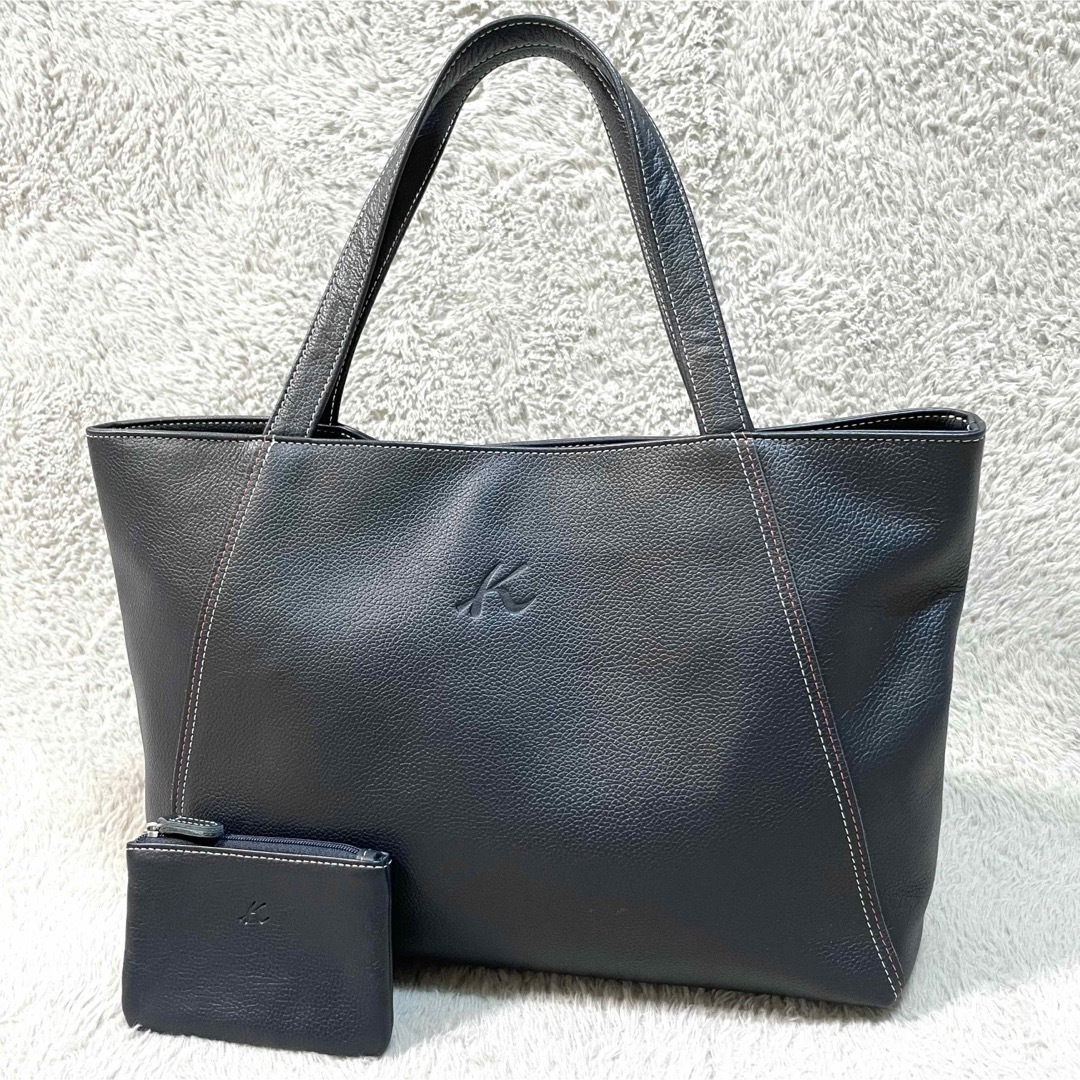 Kitamura - 2色のステッチが可愛い❗️極美品✨キタムラ レザー トート