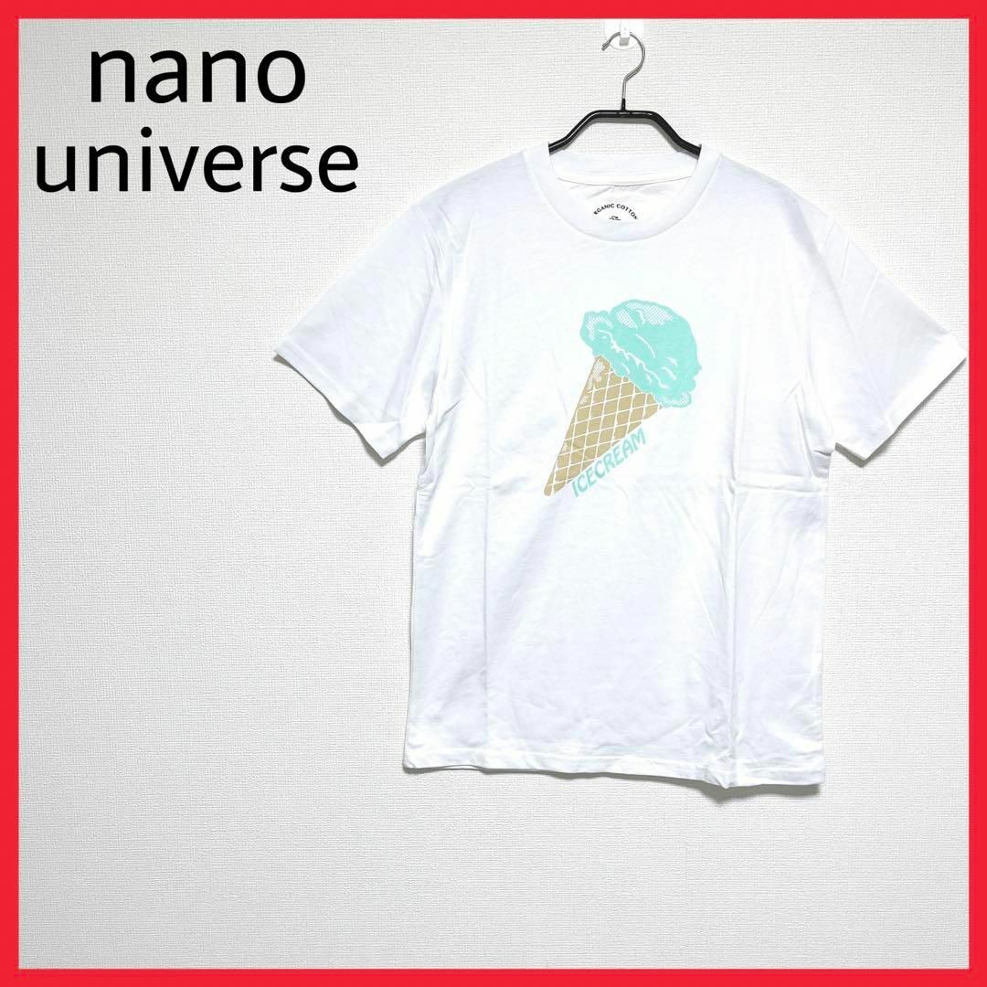 nano・universe(ナノユニバース)の新品　nano universe プリントTシャツ　白　アイスクリーム柄　◎ レディースのトップス(Tシャツ(半袖/袖なし))の商品写真