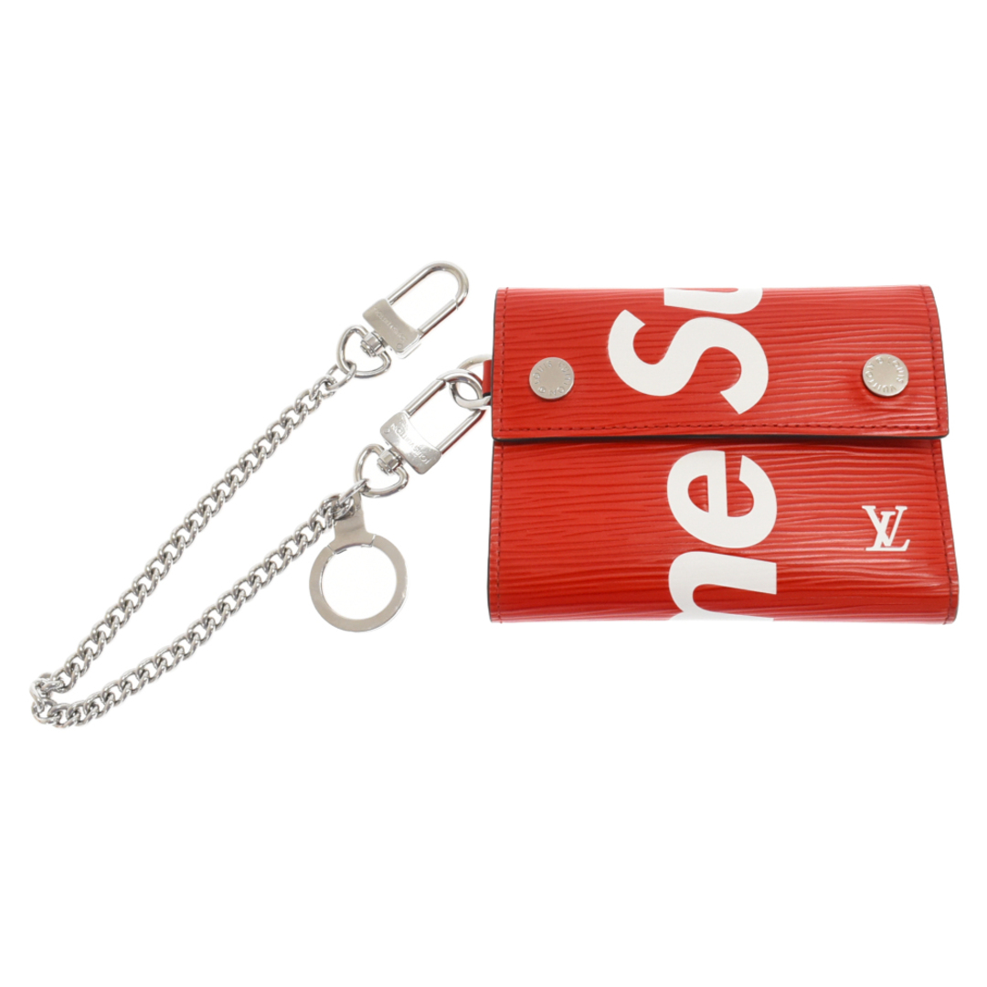 SUPREME シュプリーム 17AW×LOUIS VUITTON Chain Wallet×ルイヴィトン エピ チェーンコンパクトウォレット三つ折り 財布 レッド M67755