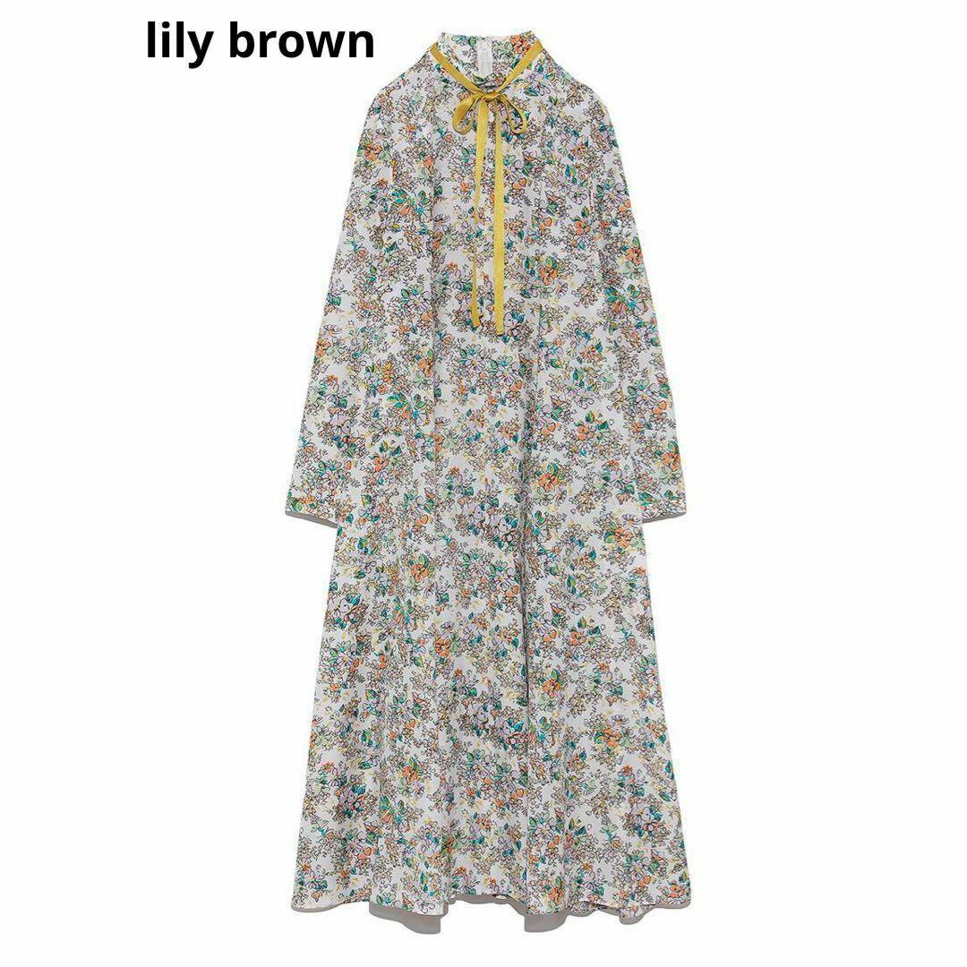 Lily Brown リリーブラウン　オリエンタルボリュームワンピース　花柄.