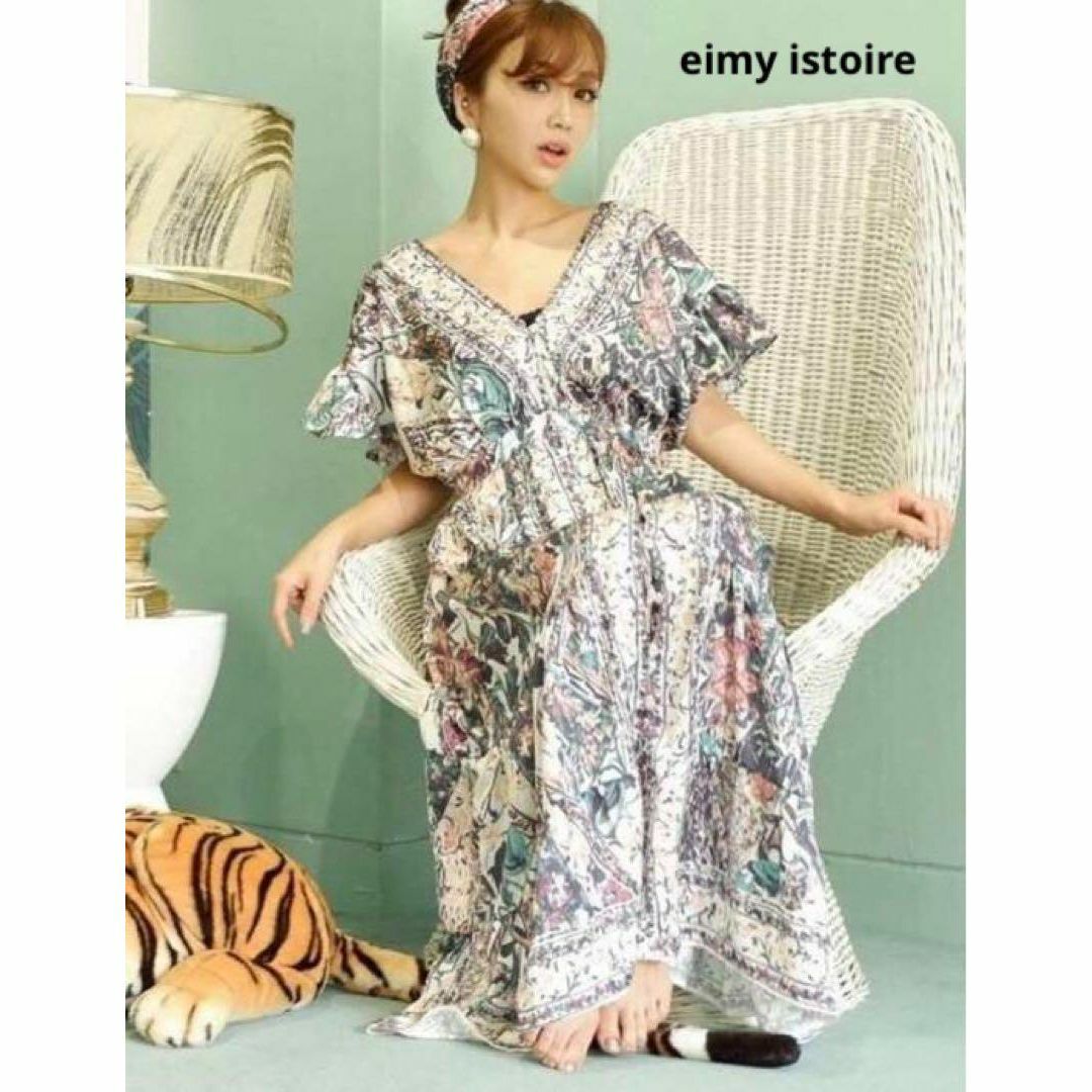 eimy istoire アンティークスカーフロングドレスワンピース