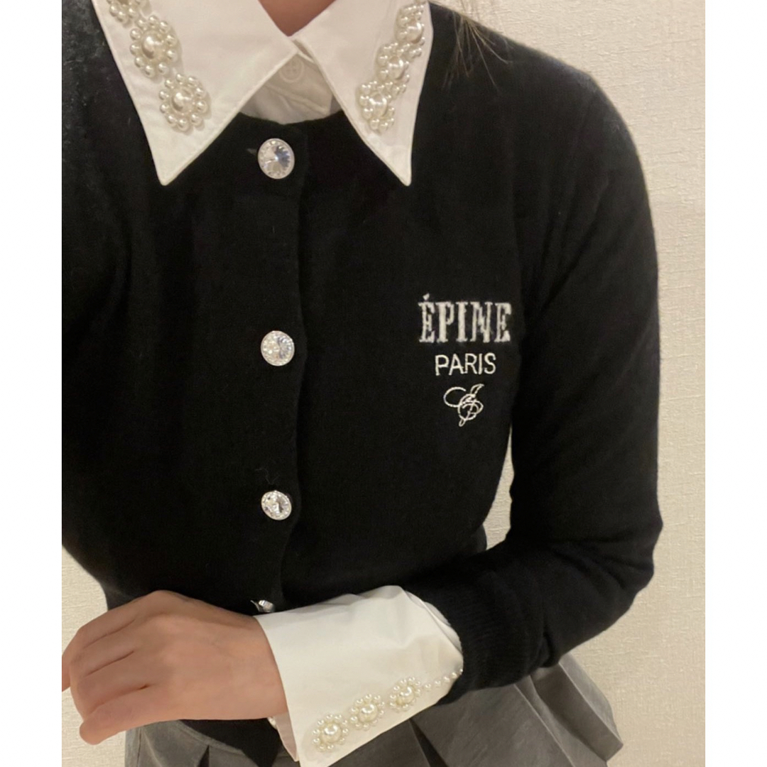 epine ÉPINE PARIS bijou cardigan blackレディース