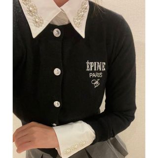 本日限定お値下げ♡新品未開封epine エピヌ　ビジューカーディガン　ブラック