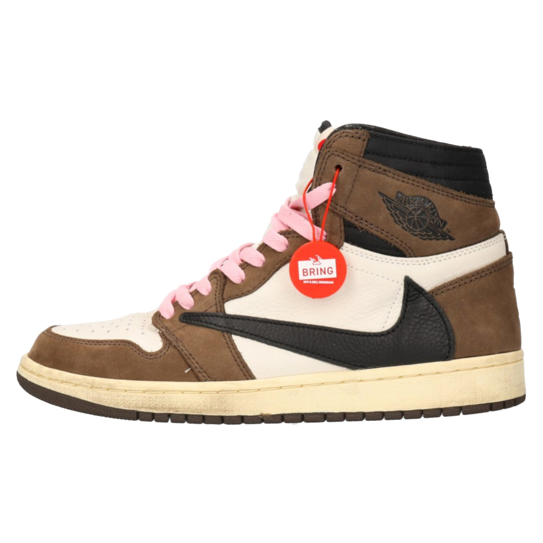 NIKE ナイキ ×TRAVIS SCOTT AIR JORDAN 1 HIGH OG TS SP トラヴィススコットエアジョーダン1ハイカットスニーカー ブラウン US8.5/26.5cm CD4487-100