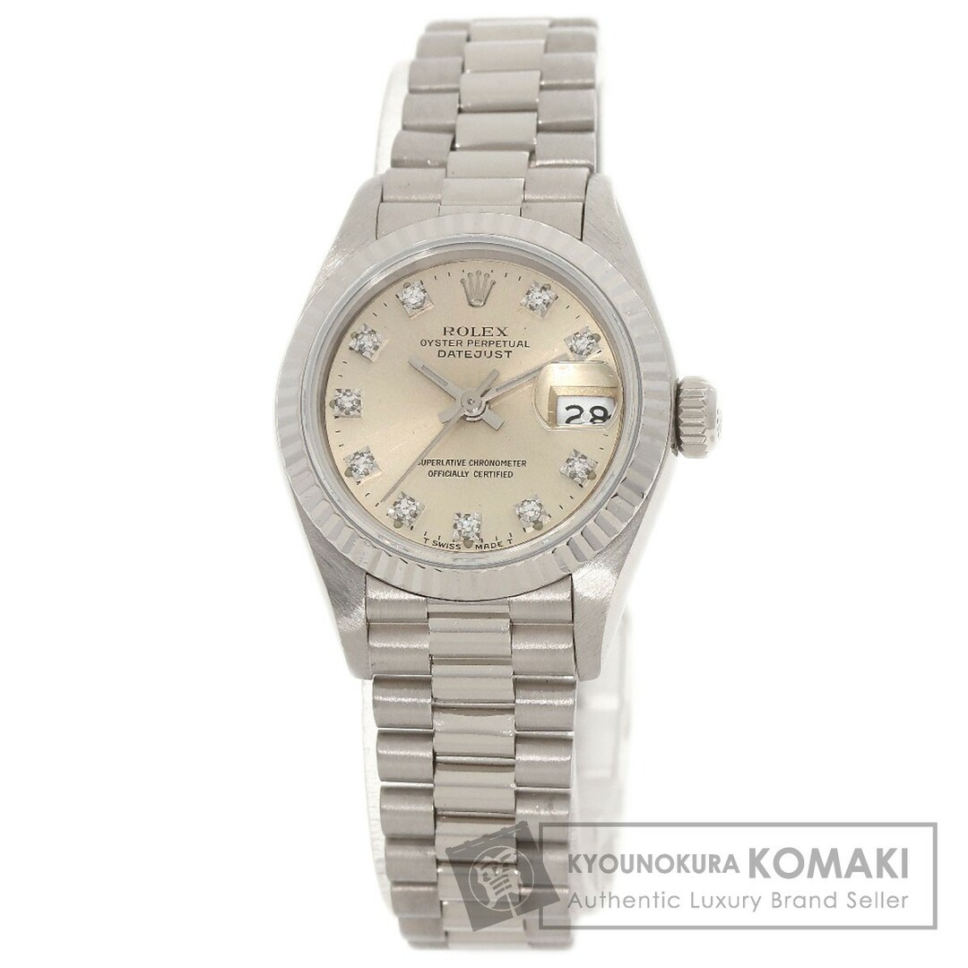 ROLEX 69179G デイトジャスト 10P ダイヤモンド メーカーコンプリート 腕時計 K18WG K18WG レディース