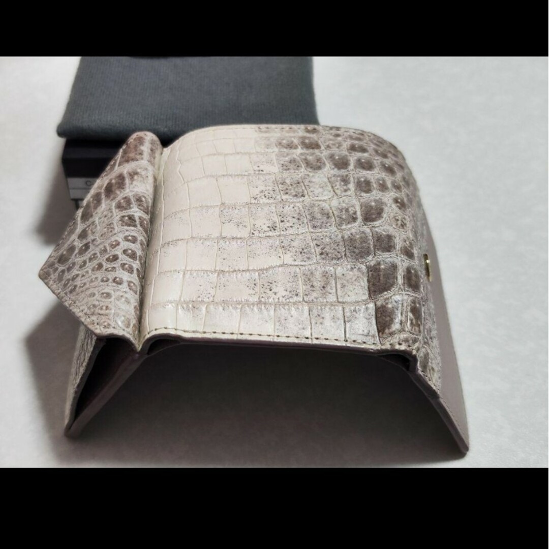 新品　ヘンローンクロコダイルヒマラヤ三つ折りコンパクト小銭入れ付き折財布