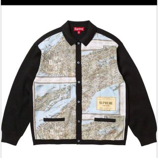 シュプリーム(Supreme)のSupreme Silk Map Cardigan カーディガン　シルク　マップ(カーディガン)