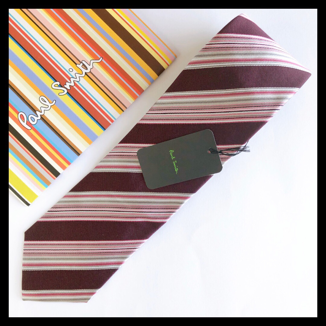 新品 ポールスミス PAUL SMITH ネクタイ MENS TIE 8CM ブラック 黒 ホワイト 白