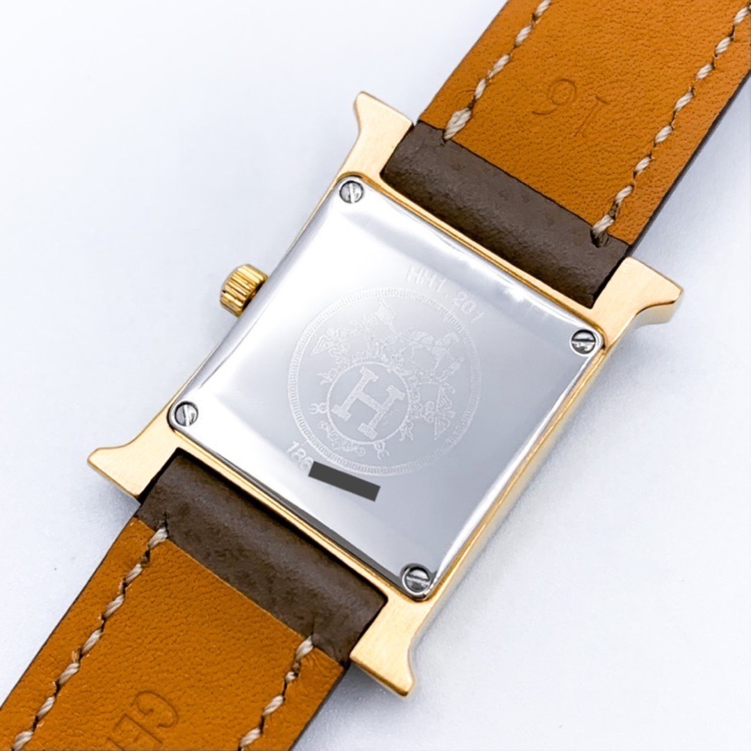 エルメス HERMES Hウォッチ HH1.210 ブラック SS/社外ベルト メンズ 腕時計