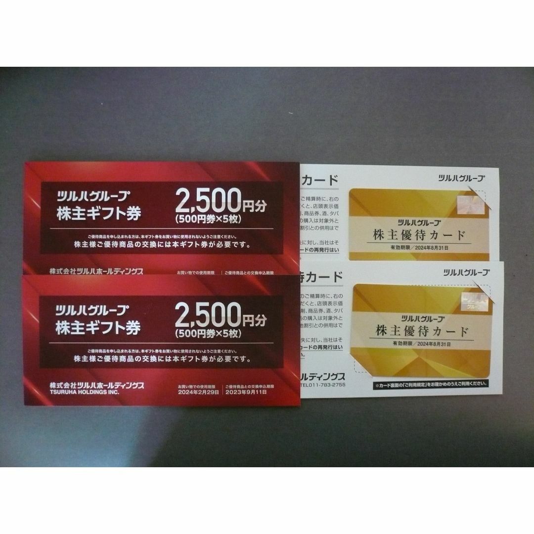 ツルハドラッグ★ 株主優待カード2枚 + 株主ギフト5000円分★送料無料