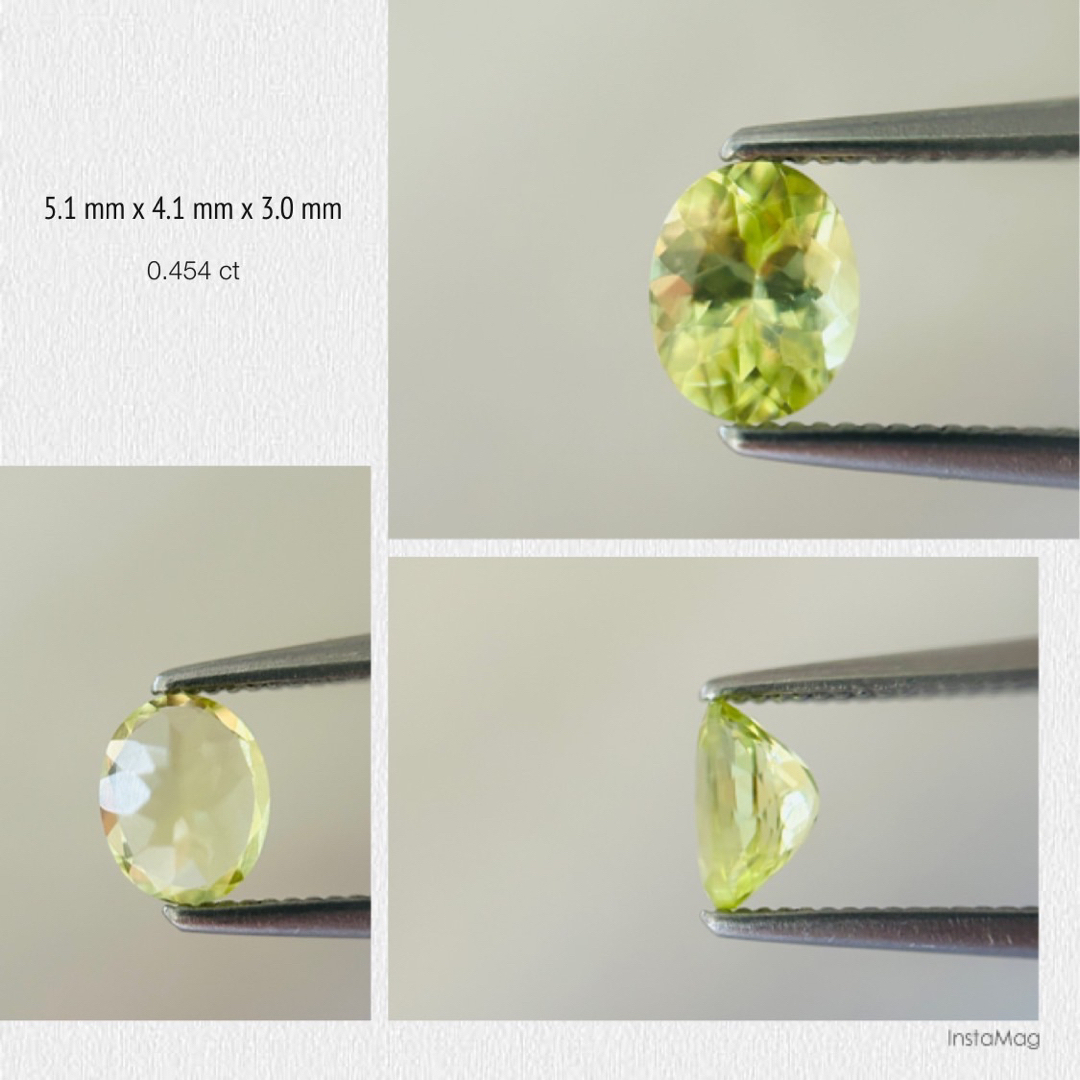 R0819-3)『パロット』天然クリソベリル ルース 0.454ct 各種パーツ