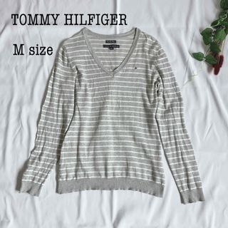 トミーヒルフィガー(TOMMY HILFIGER)のTOMMY HILFIGER トップス  セーター Vネック ボーダー M(ニット/セーター)