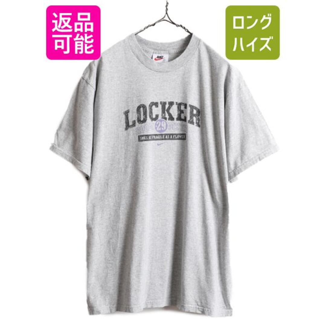 90s ナイキ スモール スウォッシュ プリント Tシャツ M オールド 杢 灰 ...