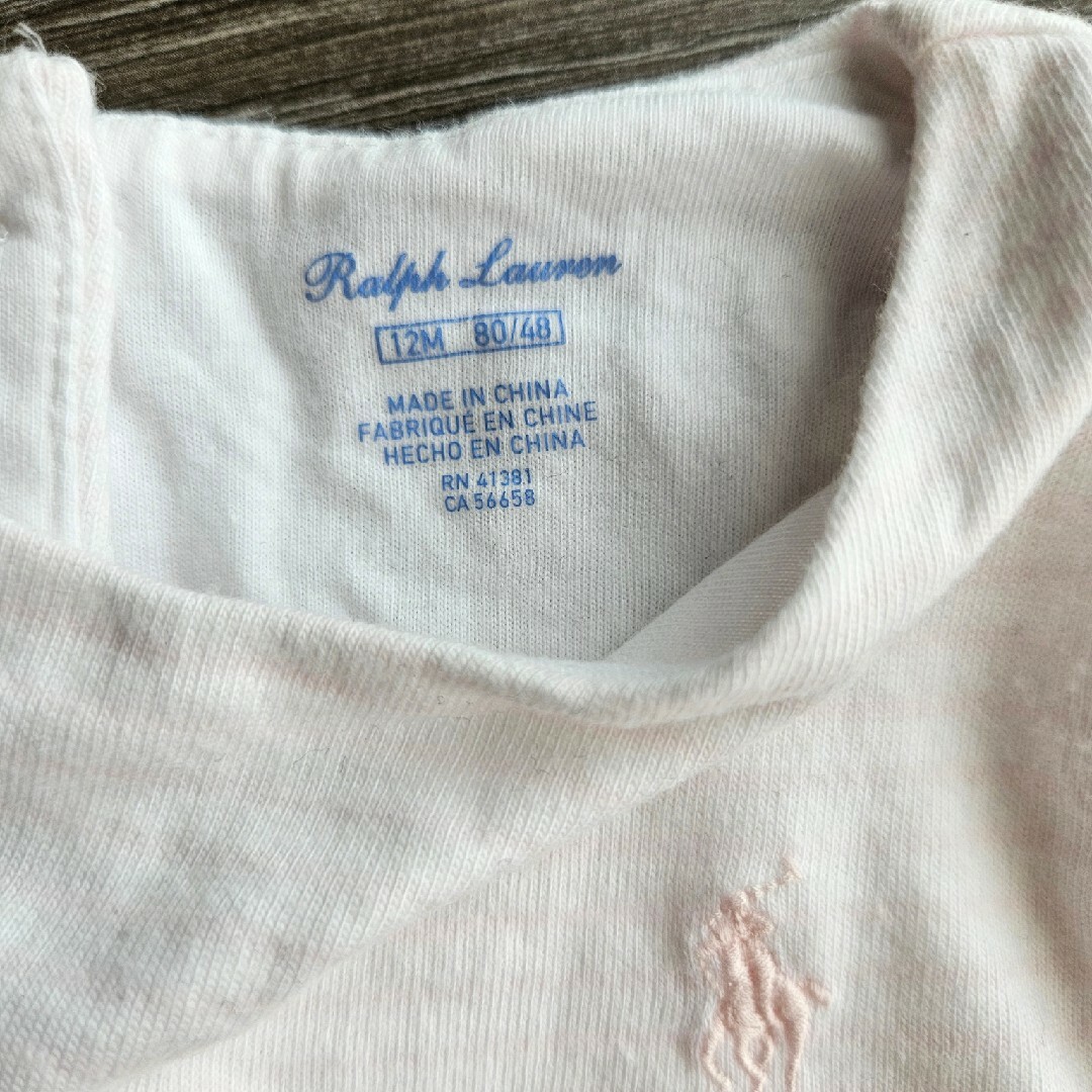 POLO RALPH LAUREN(ポロラルフローレン)のラルフローレン　ピンク　カバーオール　12M 80cm キッズ/ベビー/マタニティのベビー服(~85cm)(カバーオール)の商品写真