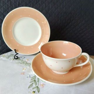 超美品、スージークーパー「レイズドスポット」サーモンピンク、トリオ