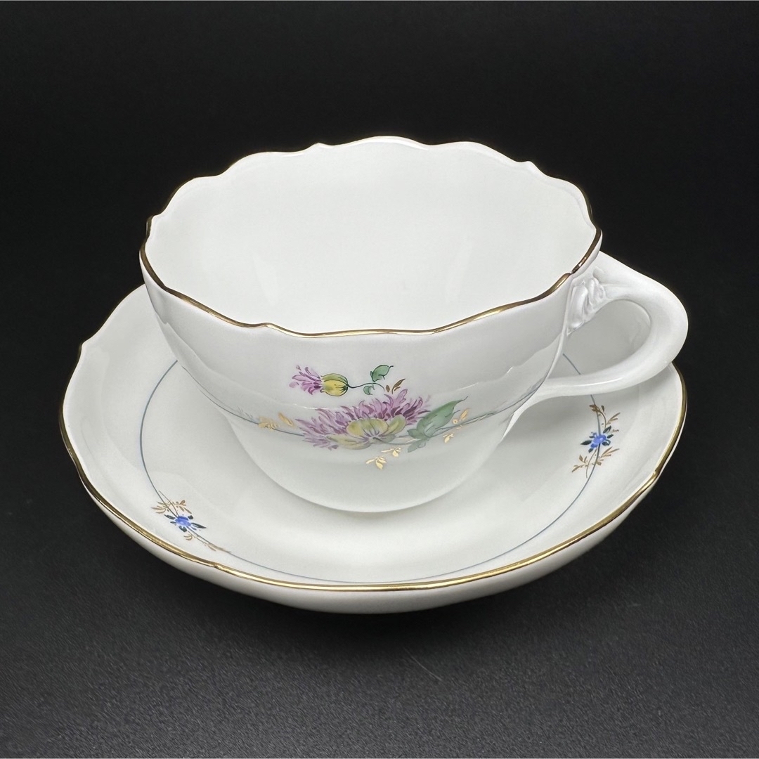 MEISSEN(マイセン)の美品 マイセン ケシ(紫) コーヒーカップ＆ソーサー1客、1級品 インテリア/住まい/日用品のキッチン/食器(食器)の商品写真