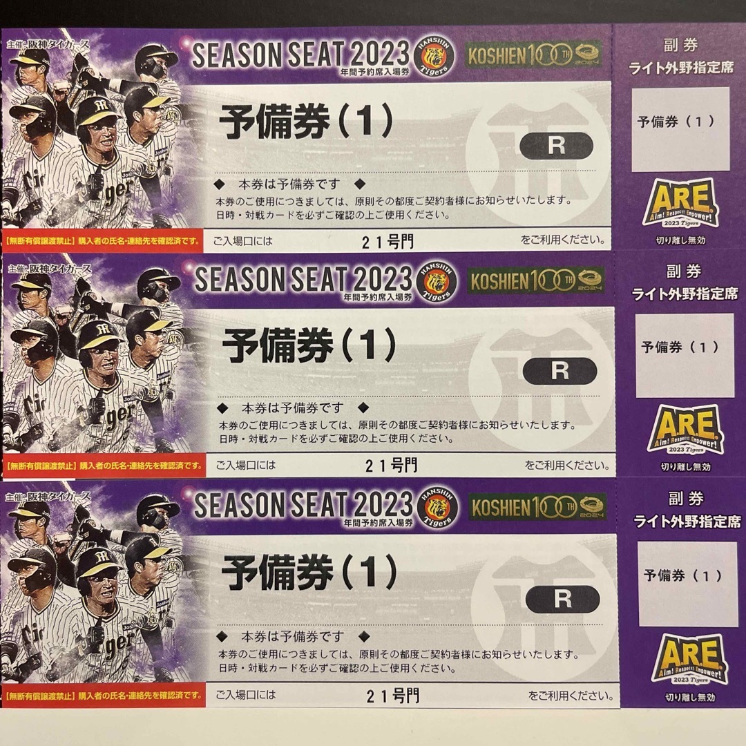 甲子園巨人最終戦　阪神 vs 巨人9月19日日曜日 レフト外野シートペア