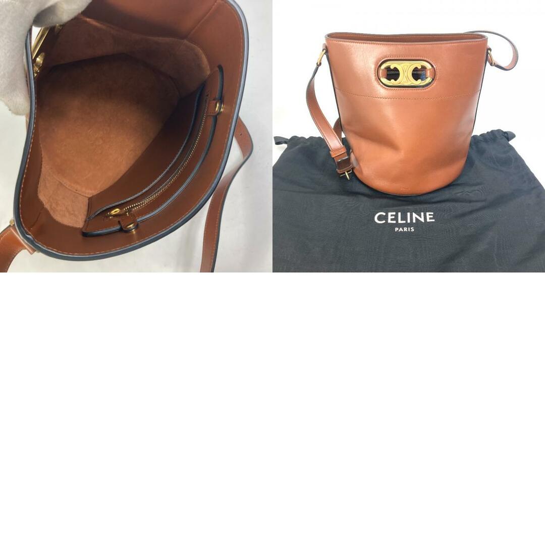 約83cmストラップセリーヌ CELINE マイヨン トリオンフ バケットバッグ 193043CKA BUCKET MAILLON TRIOMPHE カバン バケツ型 斜め掛け ショルダーバッグ レザー ブラウン