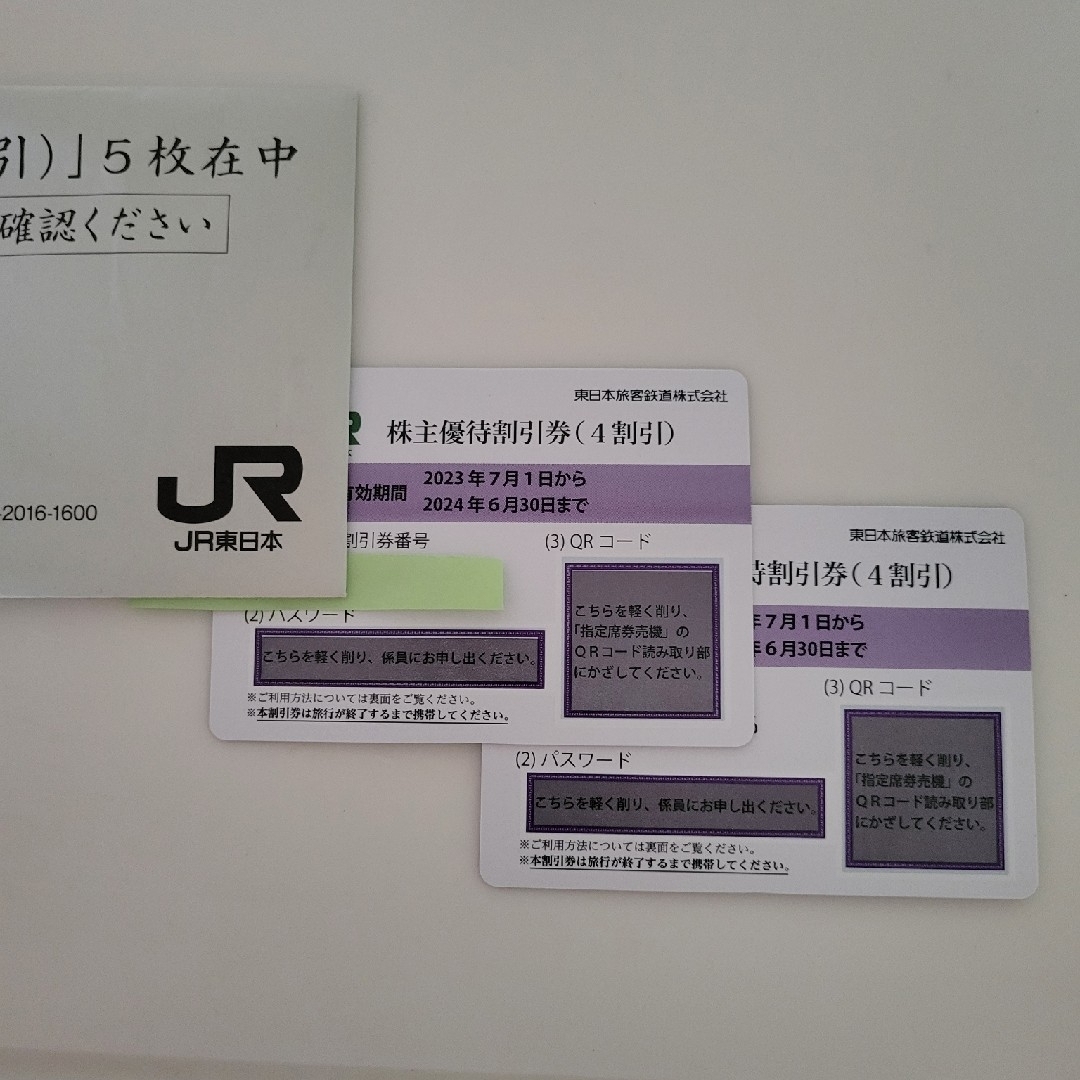 JR(ジェイアール)のJR東日本 株主優待割引券 チケットの優待券/割引券(その他)の商品写真