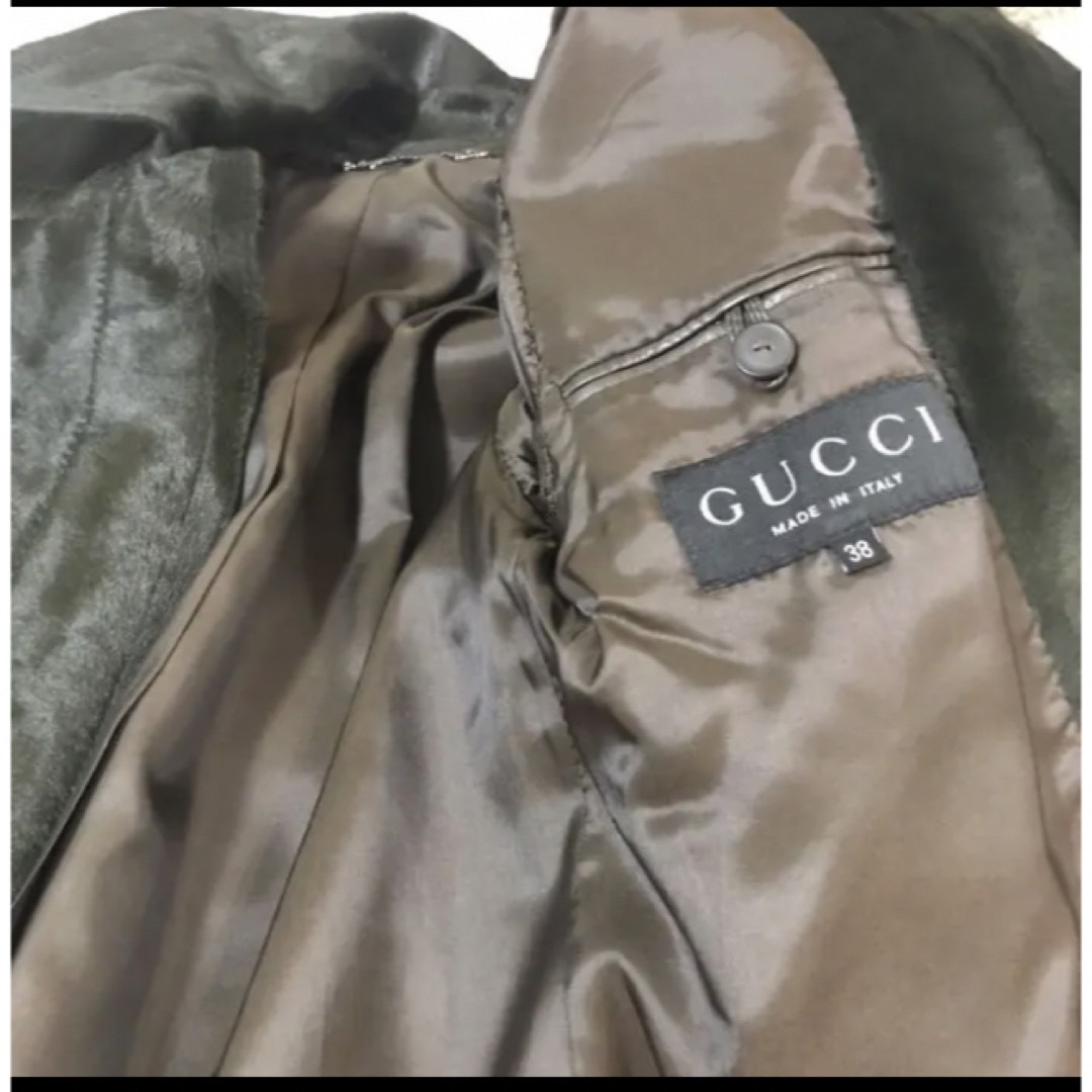 Gucci(グッチ)のGUCCI ハラコレザーコート レディースのジャケット/アウター(毛皮/ファーコート)の商品写真