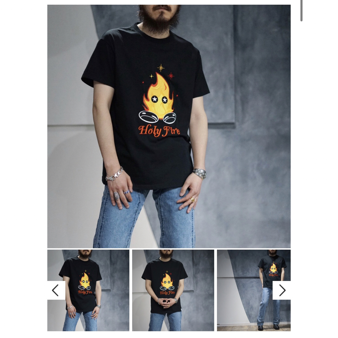 【即発送】ROUUIS HOLY-FIRE SS TEE  ブラック L メンズのトップス(Tシャツ/カットソー(半袖/袖なし))の商品写真