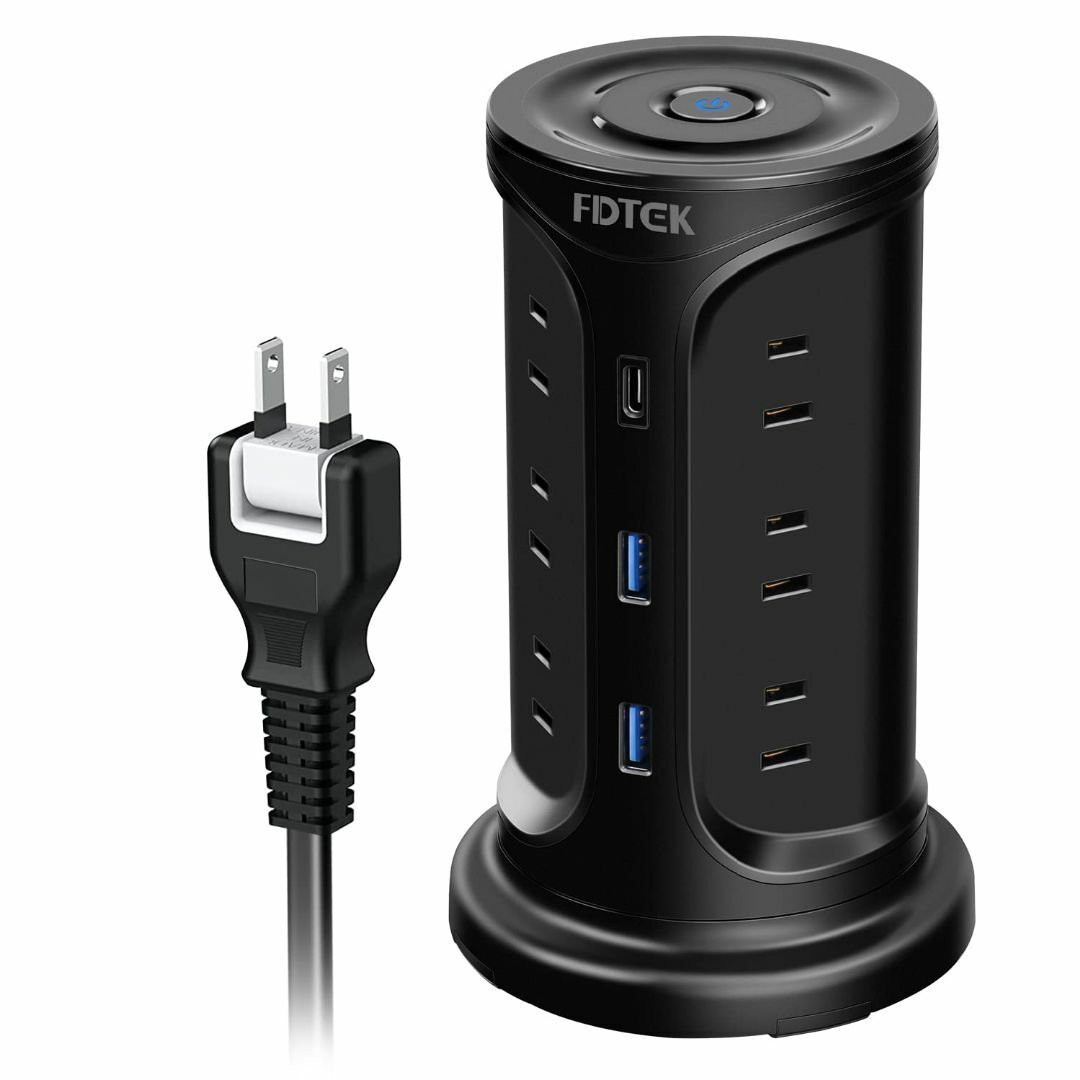 【2023最新】FDTEK 電源タップ タワー mini型 USB延長コード 2