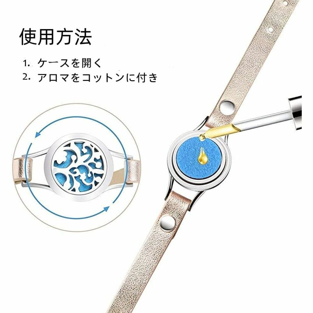 【色: a】JewelryWe アロマ ブレスレット レザー レディース パング 5