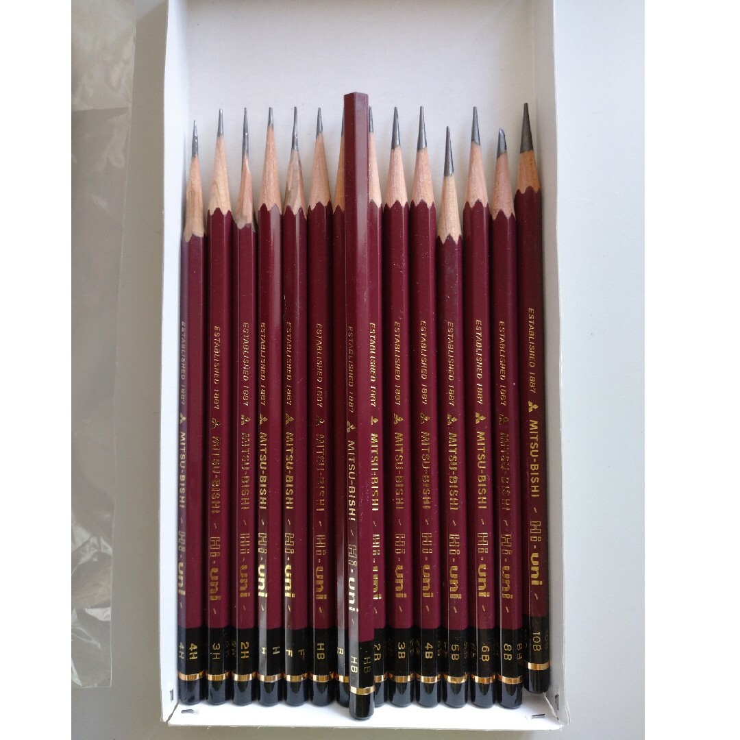 三菱鉛筆(ミツビシエンピツ)の三菱鉛筆 ハイユニ 14本 羽根箒 セット エンタメ/ホビーのアート用品(鉛筆)の商品写真