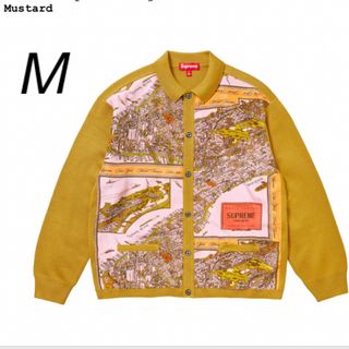 シュプリーム(Supreme)のSupreme Silk Map Cardigan M Mustard(カーディガン)