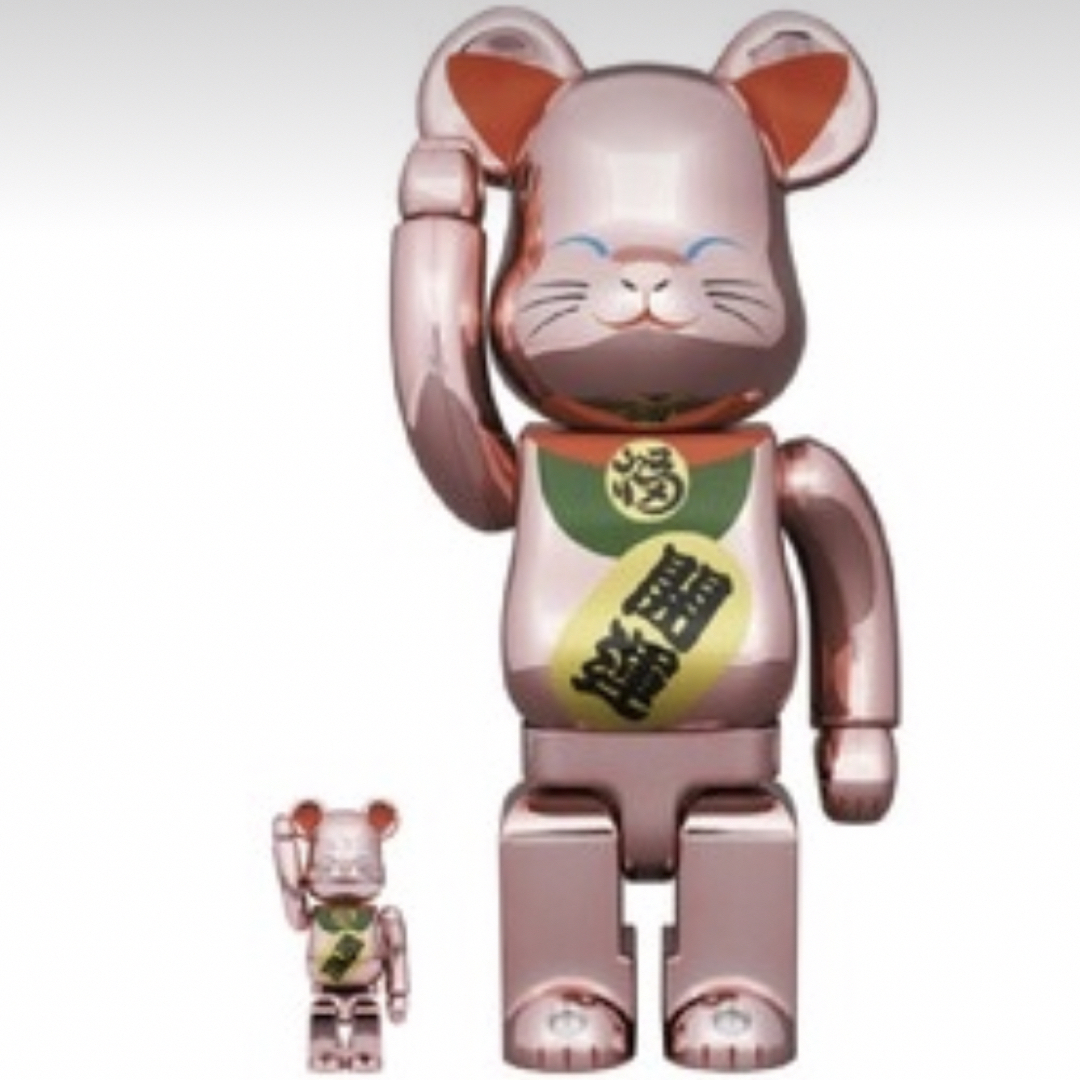 フィギュアBE@RBRICK 招き猫 開運 桃金メッキ 100％ & 400％　2セット