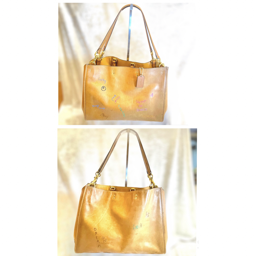 COACH - COACHコーチ 落書き風 刺繍入2WAYトートバッグ COACH - COACHコーチ 落書き風 刺繍入2WAYトートバッグ