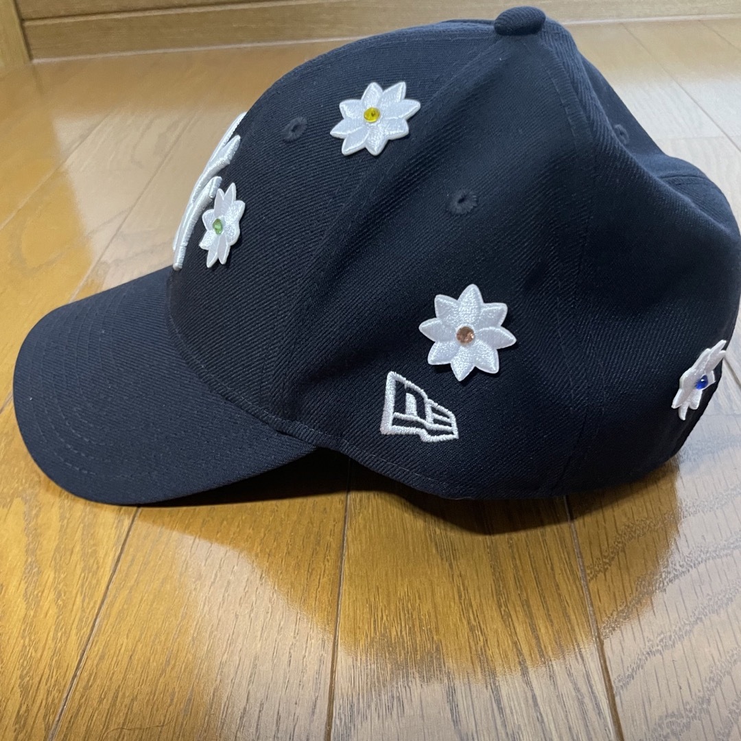 nickgear Rhinestone Flower Cap(navy)