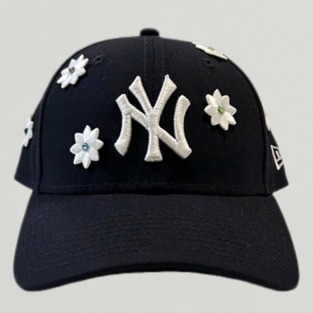 nickgear Rhinestone Flower Cap(navy)