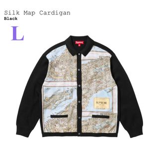 Supreme Silk Map Cardigan Black L