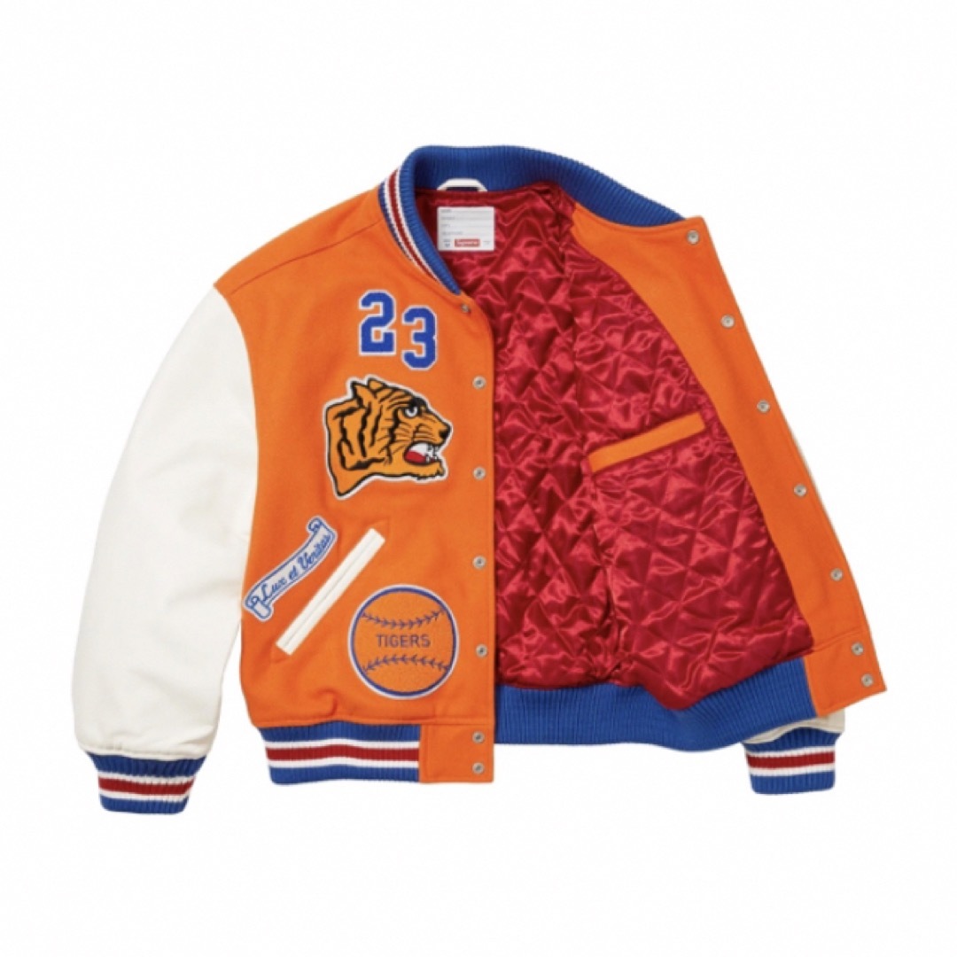 XL Supreme Tiger Varsity Jacket "Orange” 2