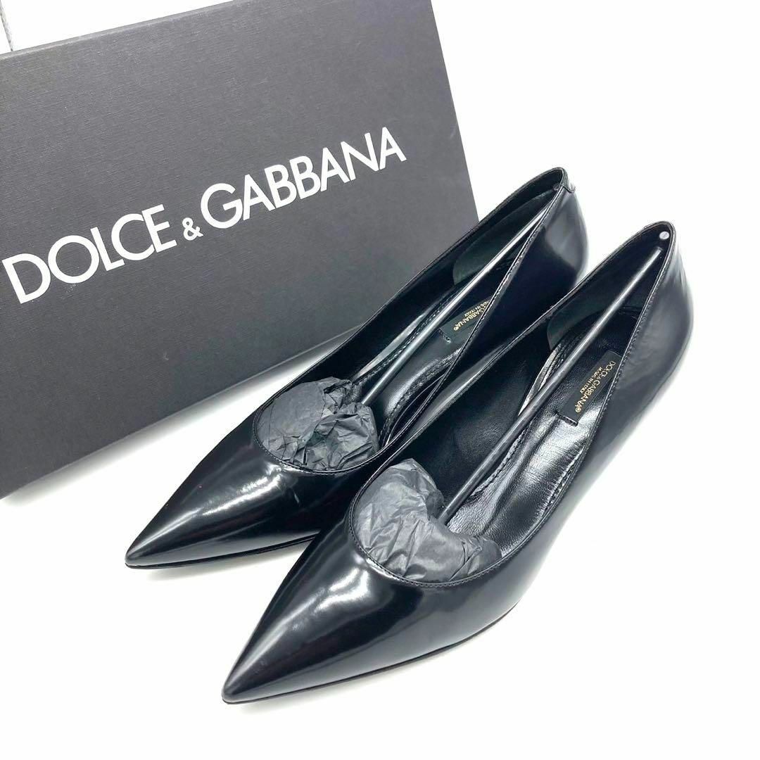DOLCE&GABBANA(ドルチェアンドガッバーナ)の✨極美品✨ ドルガバ 24.5cm レザー ブラック ポインテッドトゥ レディースの靴/シューズ(ハイヒール/パンプス)の商品写真