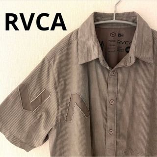 ルーカ(RVCA)のRVCA 半袖シャツ　Mサイズ　ストライプ　ルーカ(シャツ)