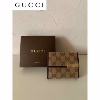 グッチ(Gucci)の*＊ご専用＊*GUCCI Wホック 二つ折り財布 ブラウン×キャンパス(財布)