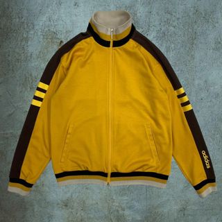 00s adidas アディダス y2k トラックジャケット イエロー ブラウン