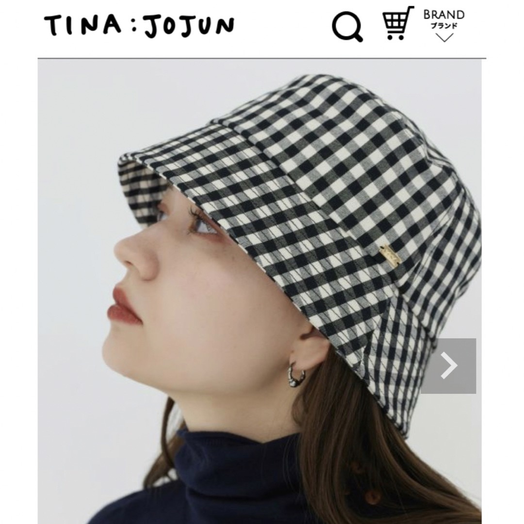 【美品】TINA:JOJUN  バケットハットギンガムチェックティーナジョジュン レディースの帽子(ハット)の商品写真