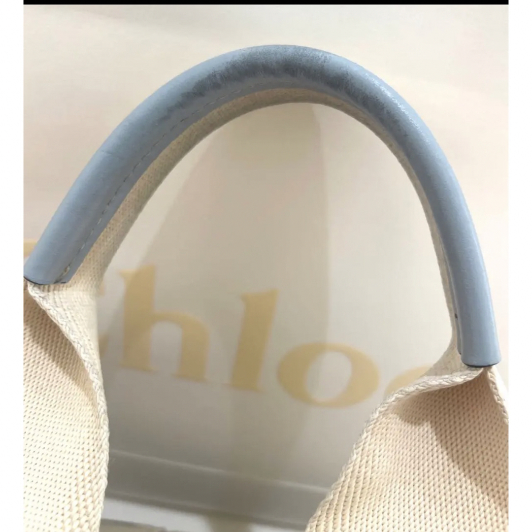 Chloe(クロエ)のクロエ　woody  スモールトートバッグ　White&Blue レディースのバッグ(トートバッグ)の商品写真