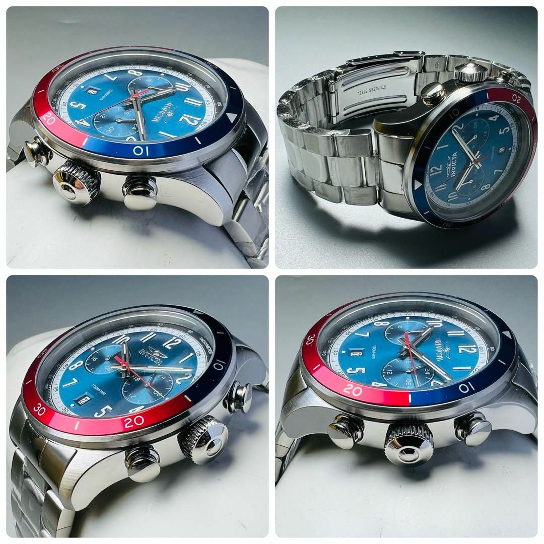 INVICTA(インビクタ)のインビクタ 腕時計 メンズ ブルー レッド 新品 電池式 クロノグラフ 赤 青 メンズの時計(腕時計(アナログ))の商品写真