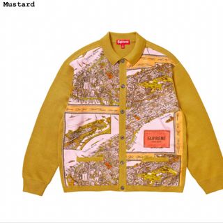 シュプリーム(Supreme)のSupreme Silk Map Cardigan M Mustard(カーディガン)