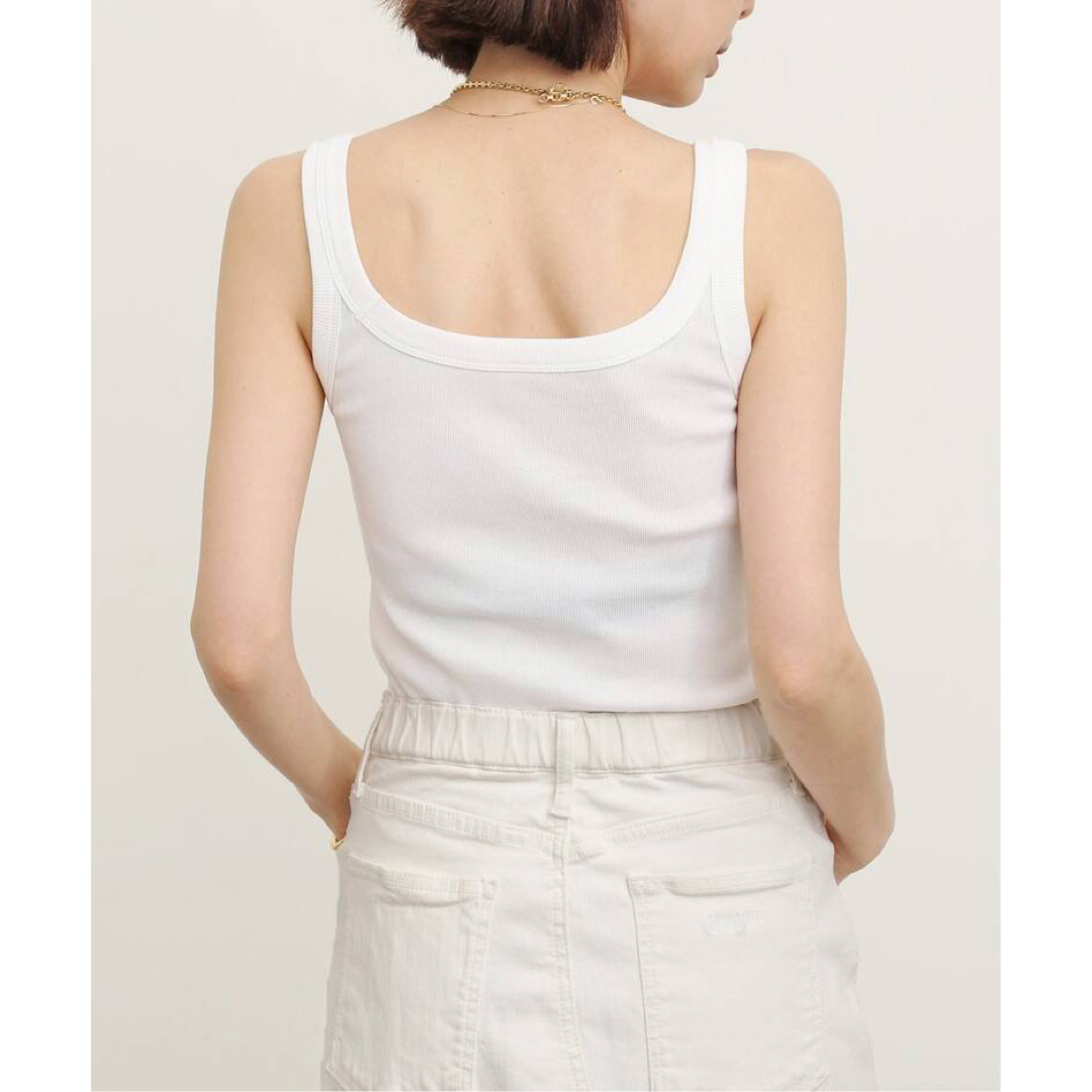 L'Appartement DEUXIEME CLASSE(アパルトモンドゥーズィエムクラス)の新品 アパルトモン グッドグリーフSQUARE NECK TANK TOP 白 レディースのトップス(タンクトップ)の商品写真