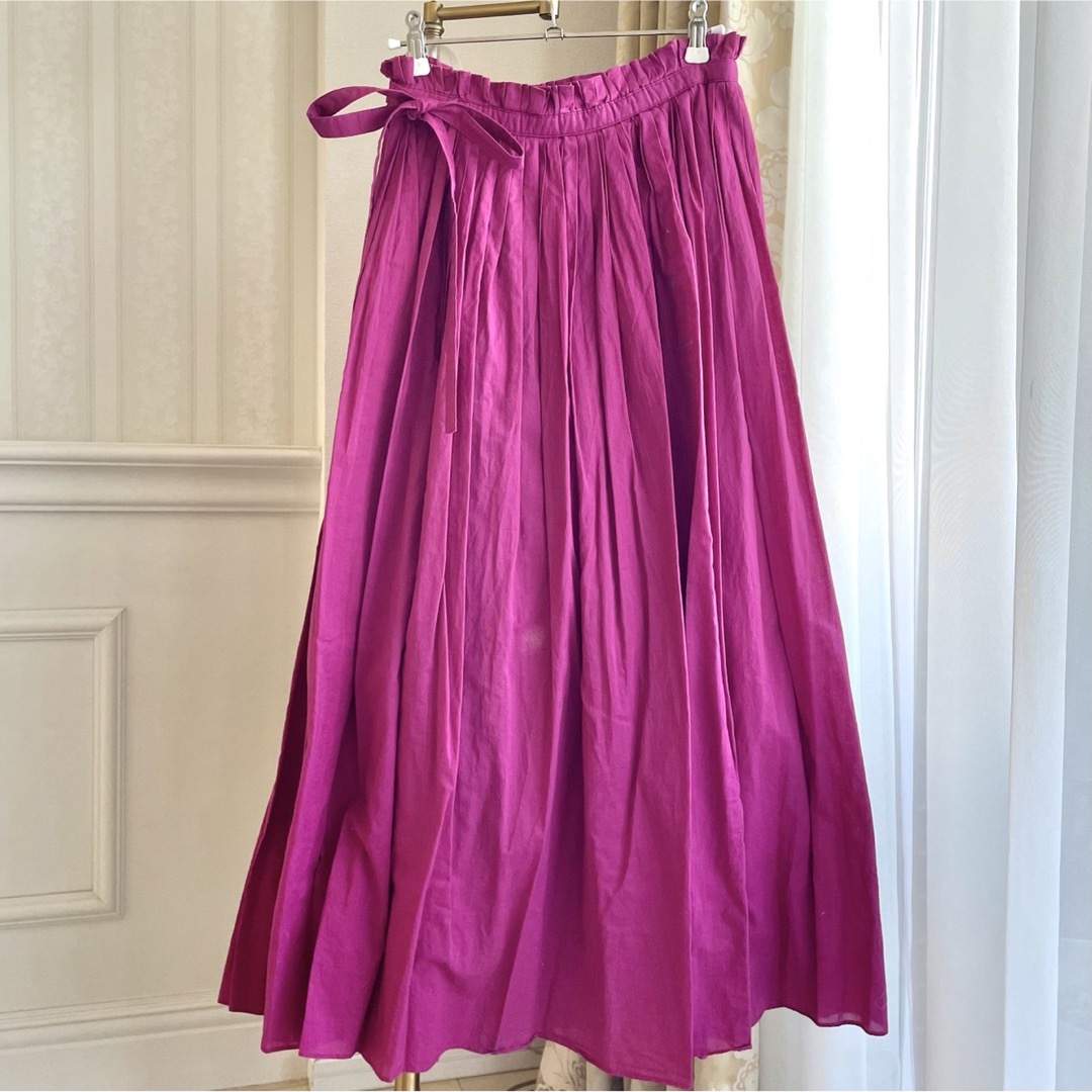 DESIGNWORKS(デザインワークス)のDESIGNWORKS ロング巻きスカート 38 ピンク レディースのスカート(ロングスカート)の商品写真