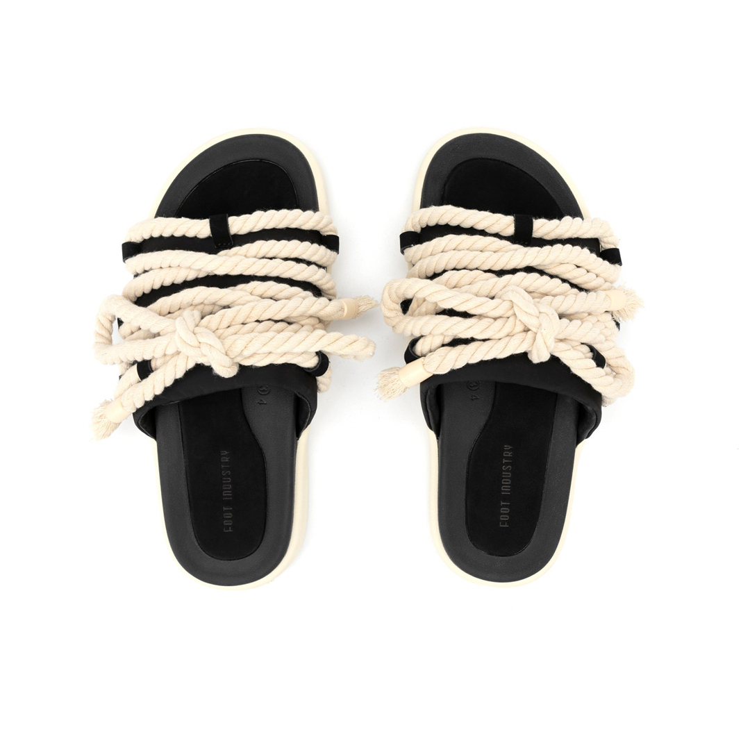 FOOT INDUSTRY Rope Slipper "Black"thesakaki