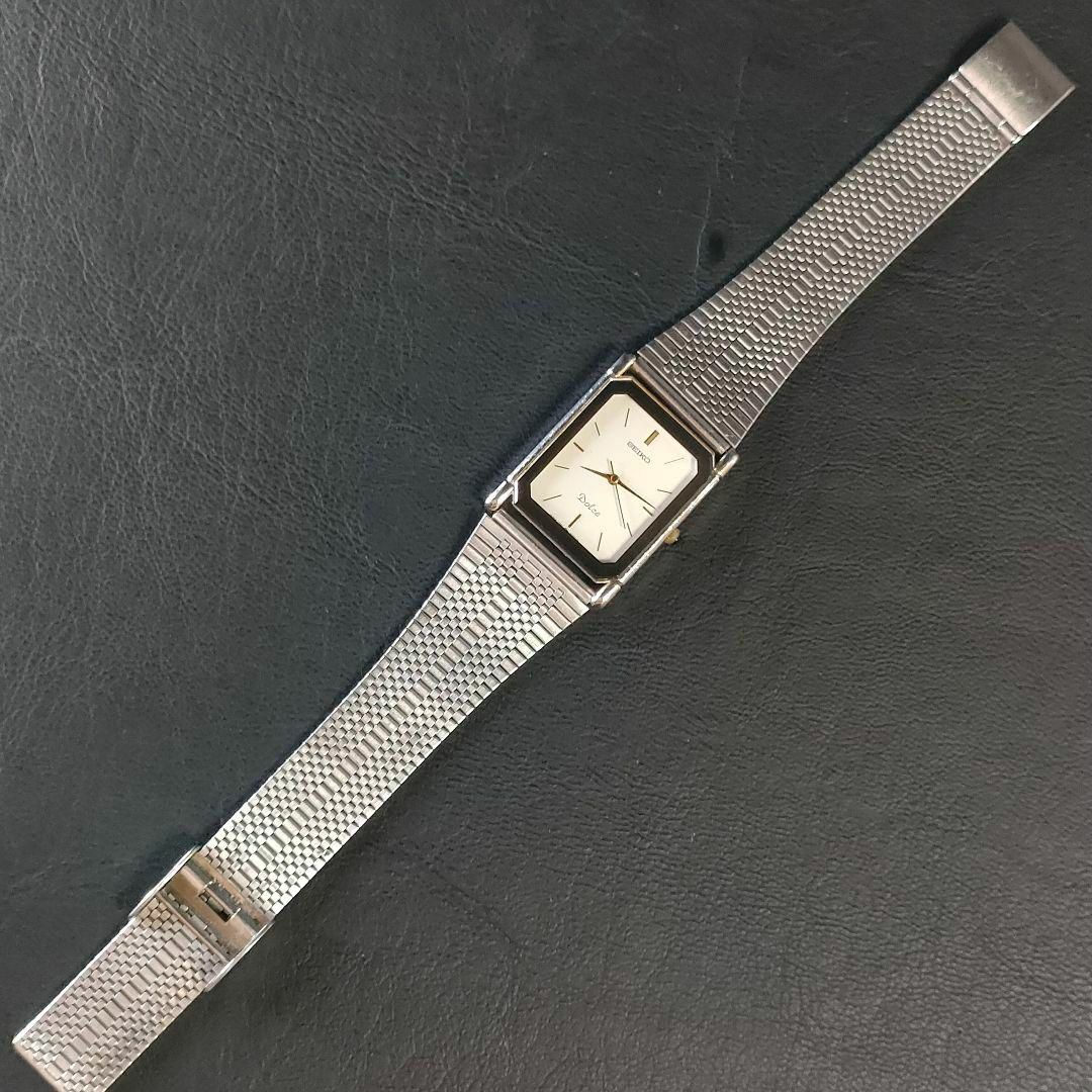 極美品【稼働品】SEIKO セイコードルチェ スクエア ホワイト シルバー QZ-